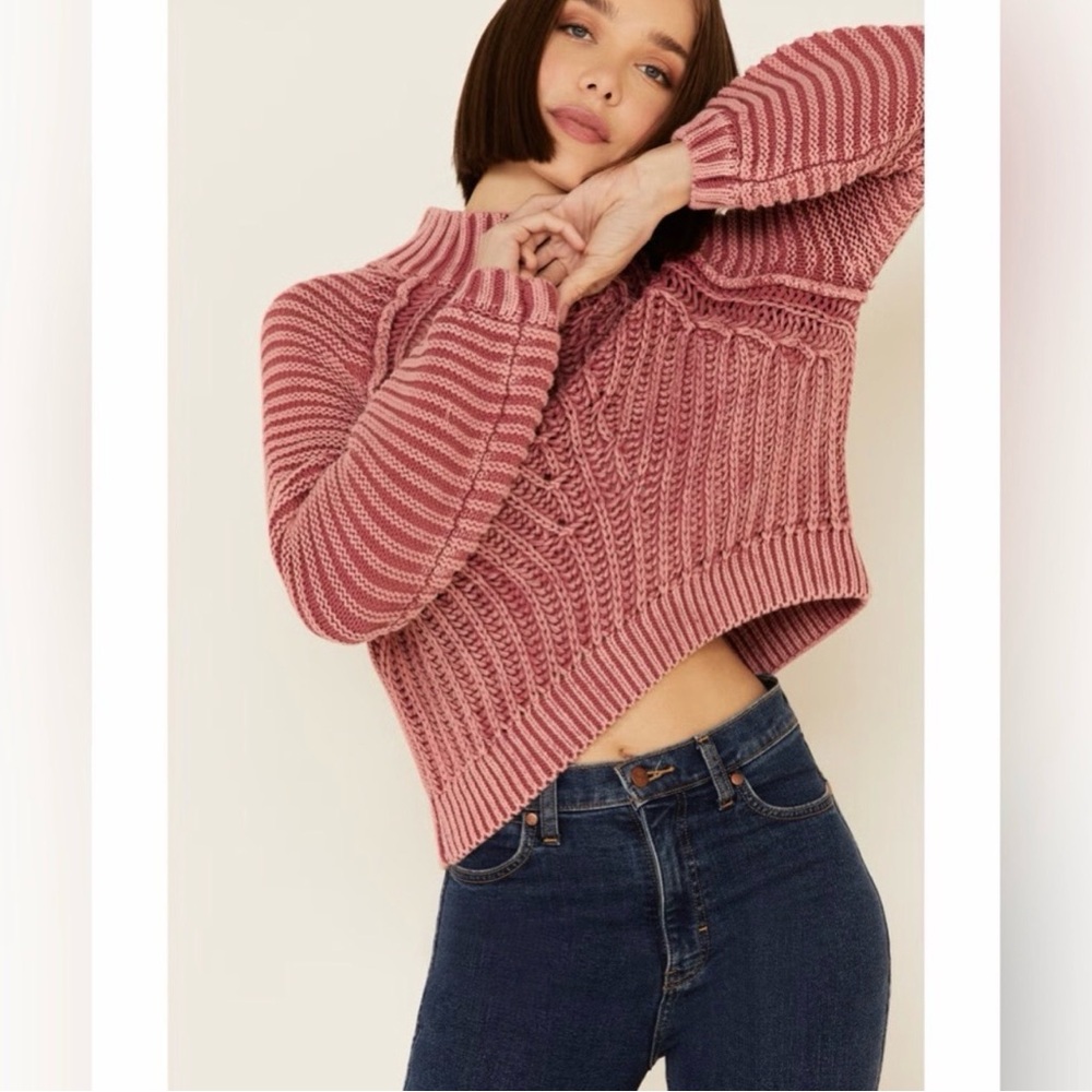 Free People Cable Knit Turtleneck Sweater - Picture 5 of 5